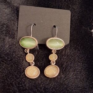 Green Stone Drop Earrings - Fashion Jewelry
